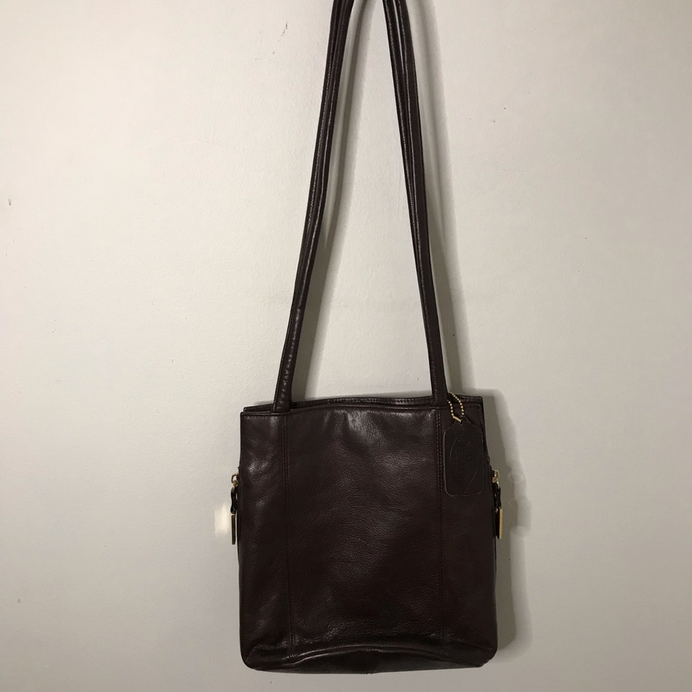 Brown Leather Cee Klein Shoulder Bag Expandable